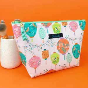 Lanterns Large Makeup Bag. Pale Pink Makeup Bag