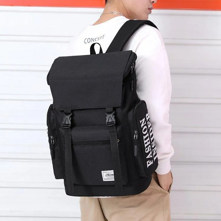Large Capacity Classic Designed Multi-Function BackPack- Black