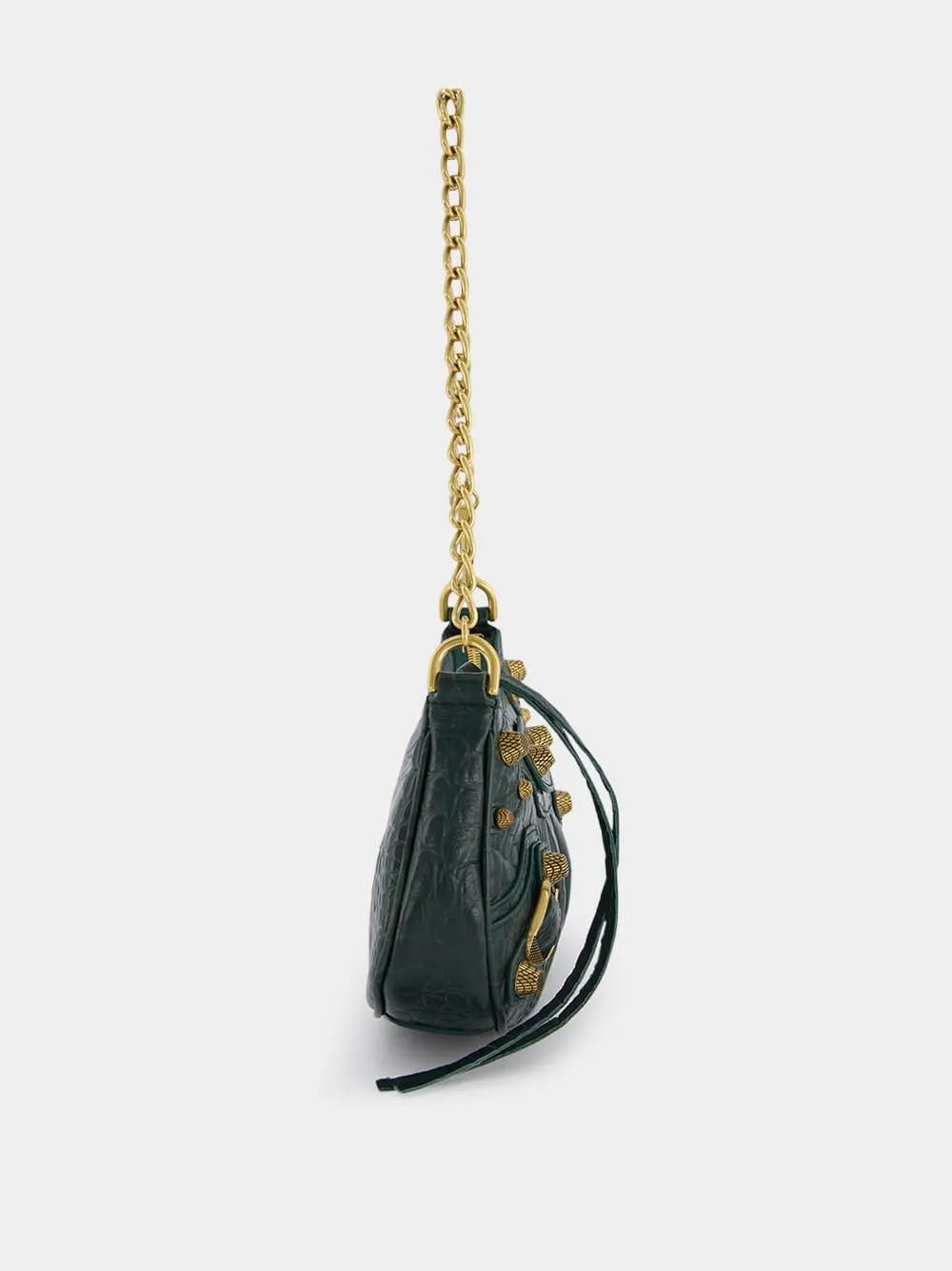 Le Cagole Mini Croc-Effect Leather Bag