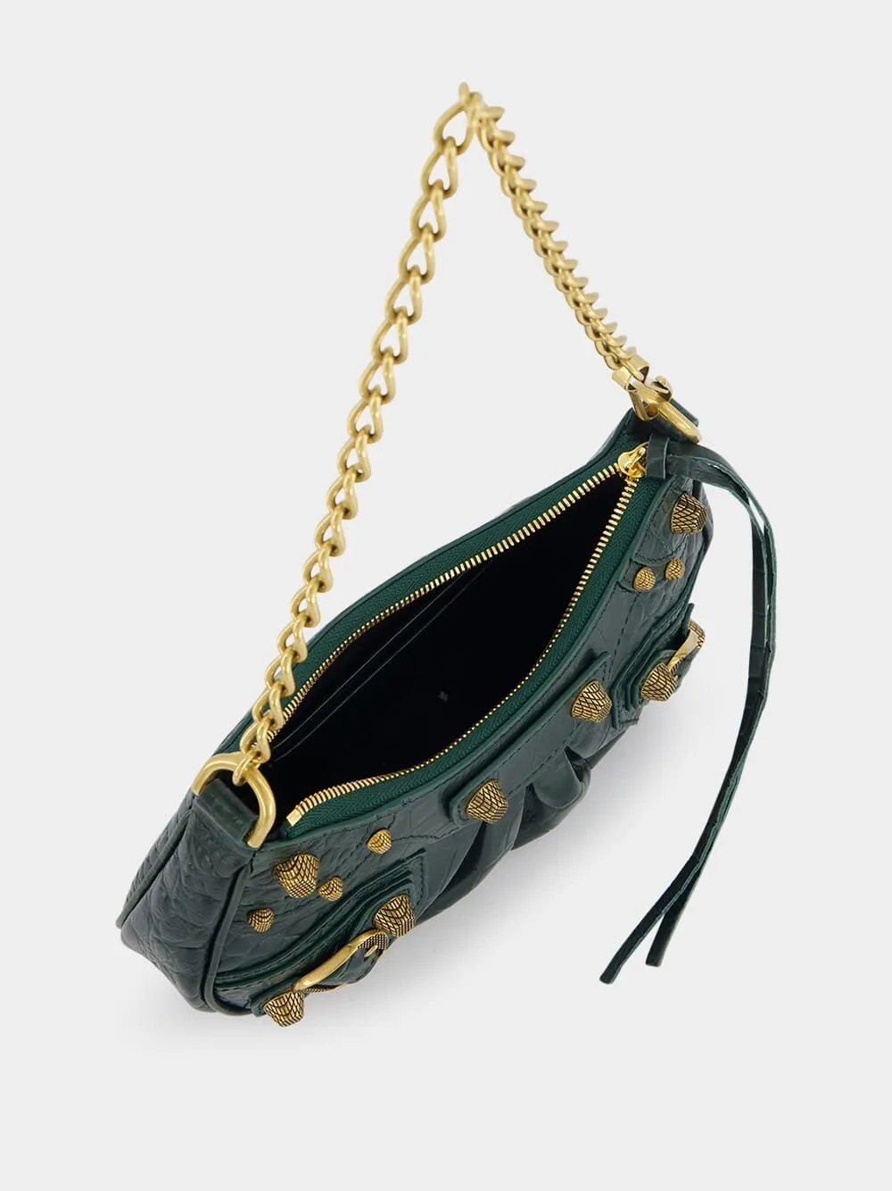 Le Cagole Mini Croc-Effect Leather Bag
