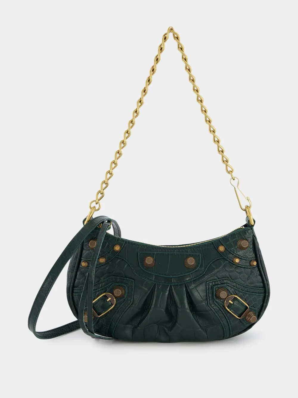 Le Cagole Mini Croc-Effect Leather Bag