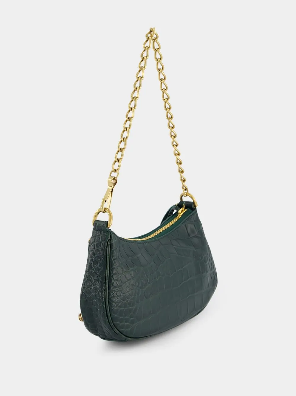 Le Cagole Mini Croc-Effect Leather Bag