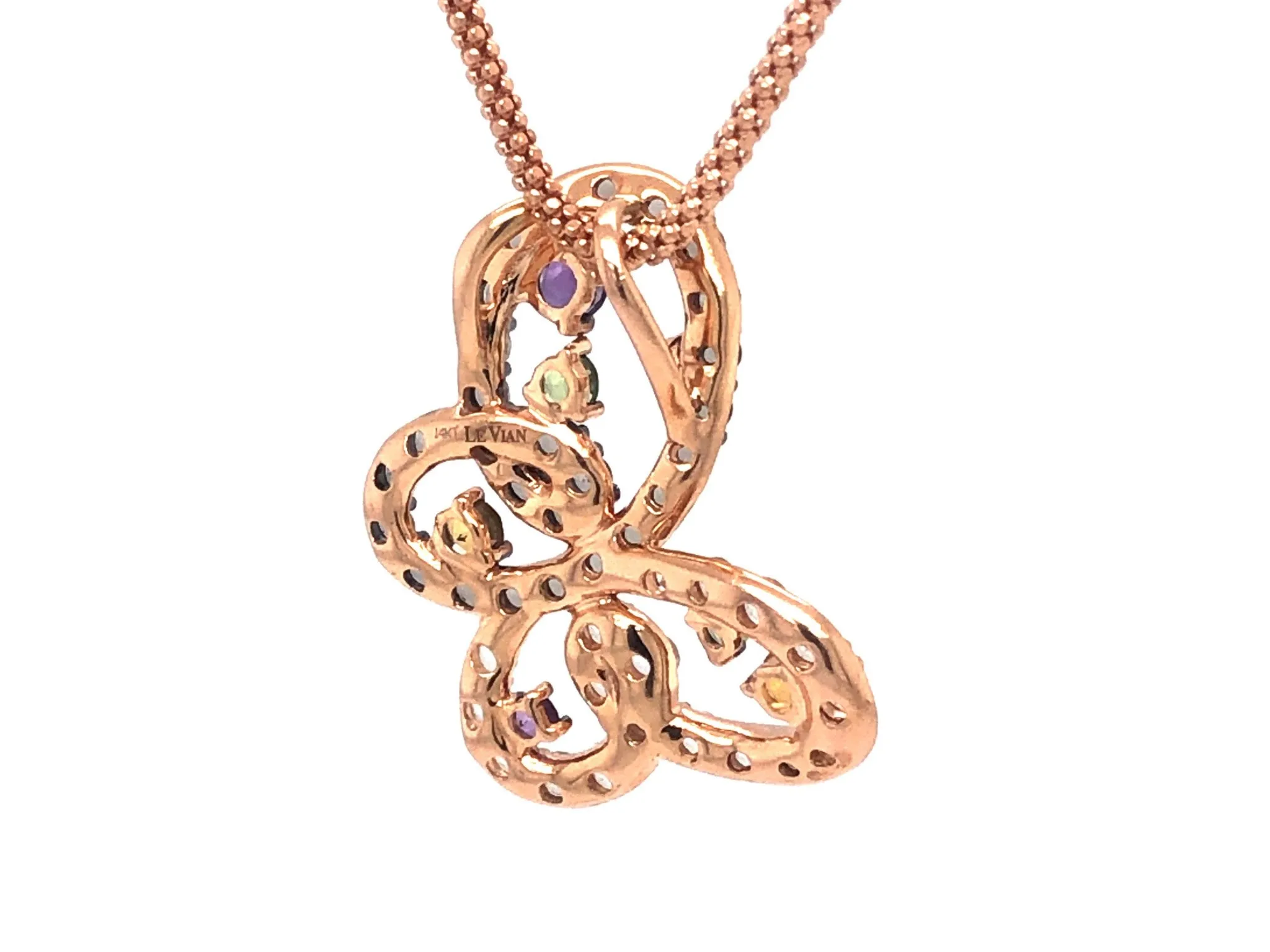 Le Vian Butterfly Necklace 14K Rose Gold