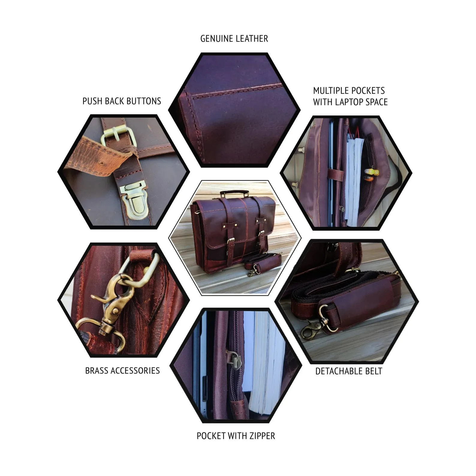 Leather messenger bag laptop bag