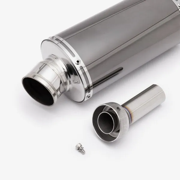 Lextek Dark Tint Stainless Steel OP16L Exhaust Silencer 250mm 51mm (Left Hand)