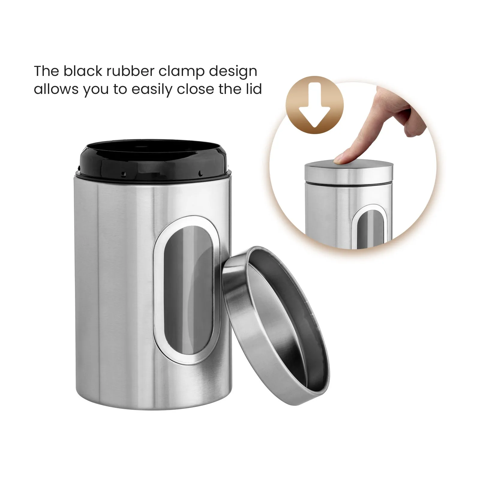 LFCONNECT Metal/ kitchen canisters Set, jar for kitchen, moisture-proof (Set of 3)