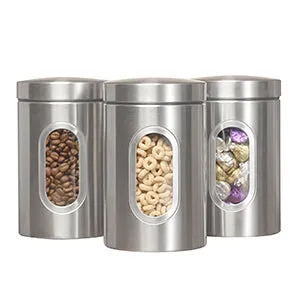 LFCONNECT Metal/ kitchen canisters Set, jar for kitchen, moisture-proof (Set of 3)