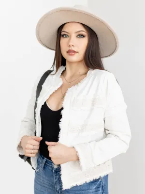 Liverpool Collarless Fray Detail Jacket