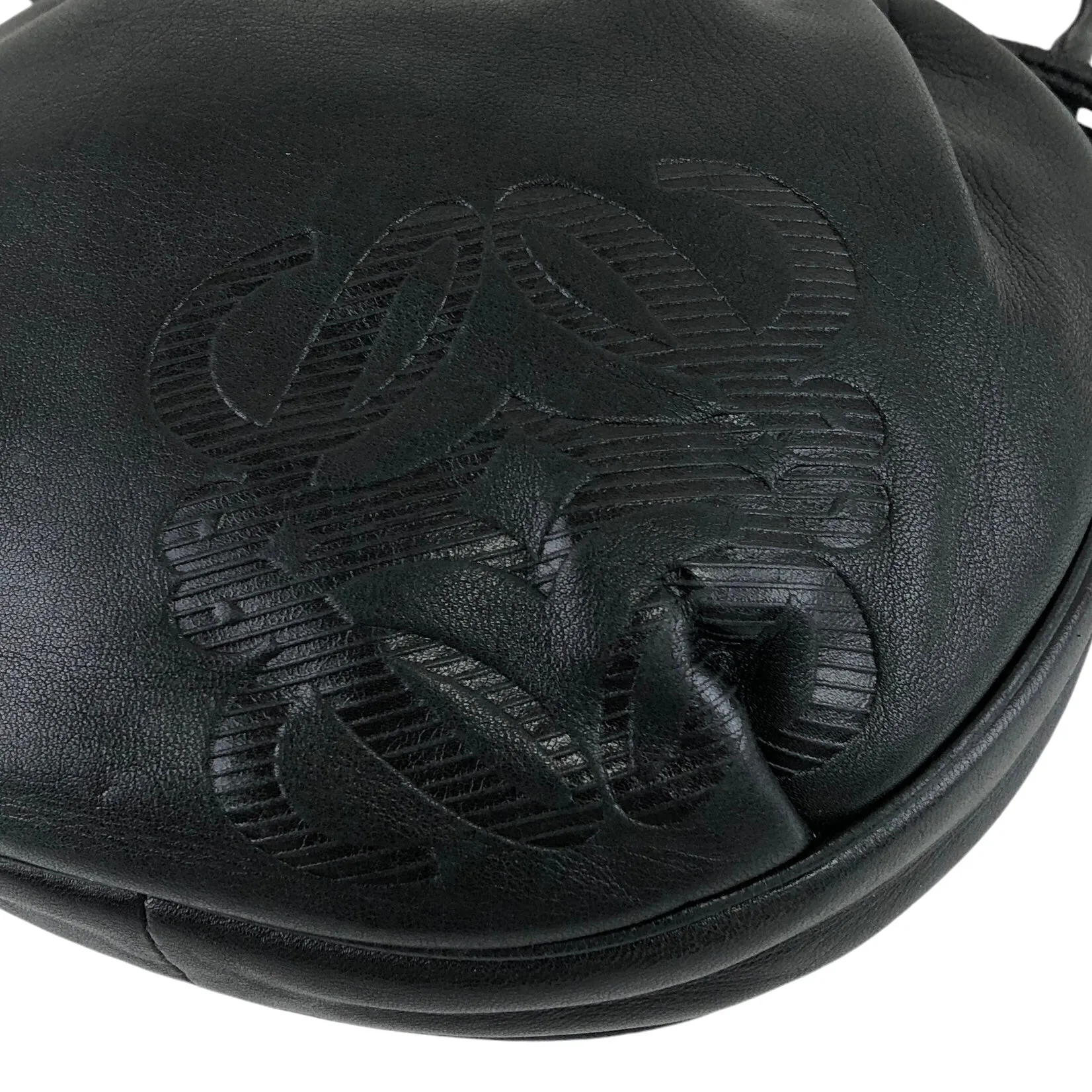 LOEWE Anagram Drawstring Shoulder bag Black Vintage s6ygj7