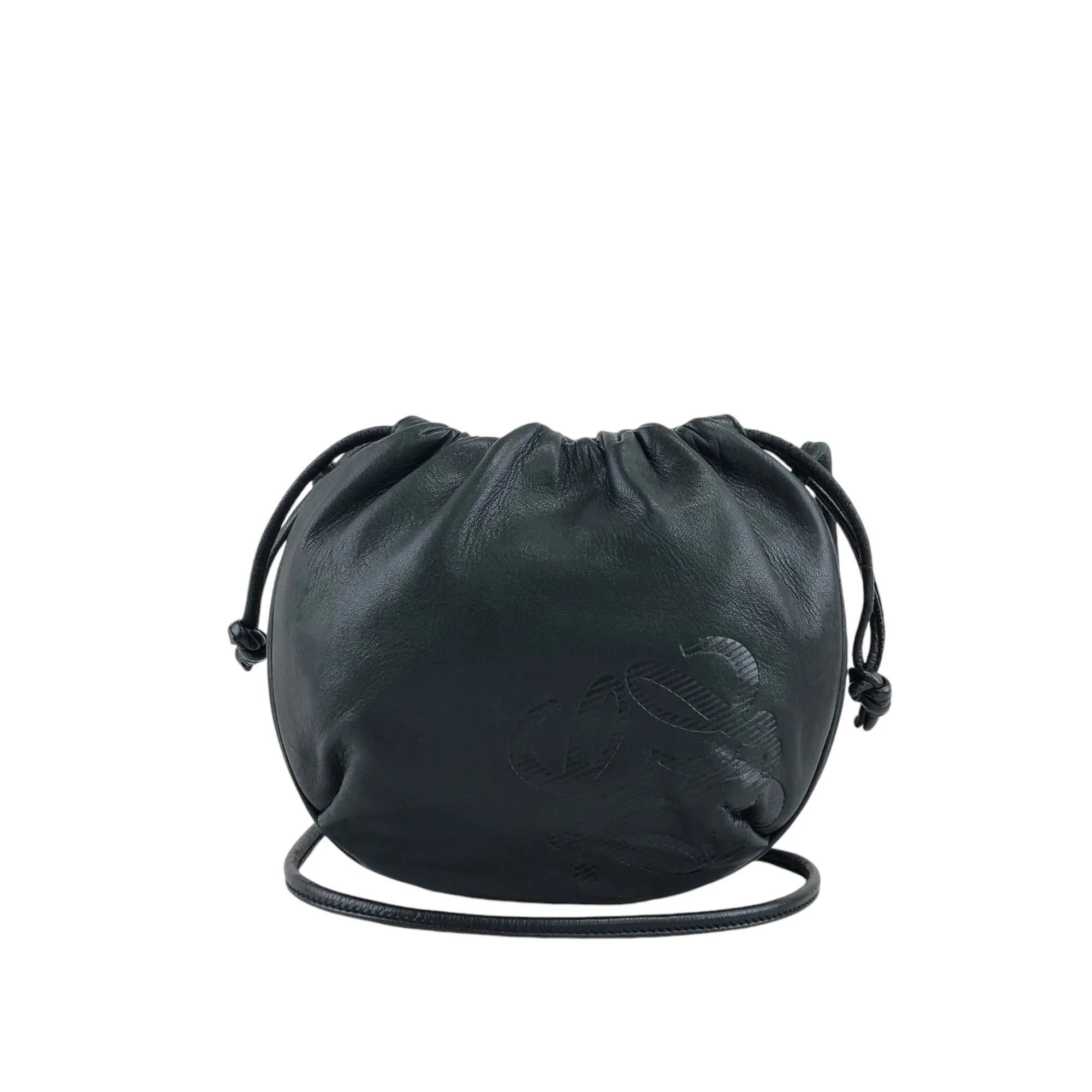 LOEWE Anagram Drawstring Shoulder bag Black Vintage s6ygj7