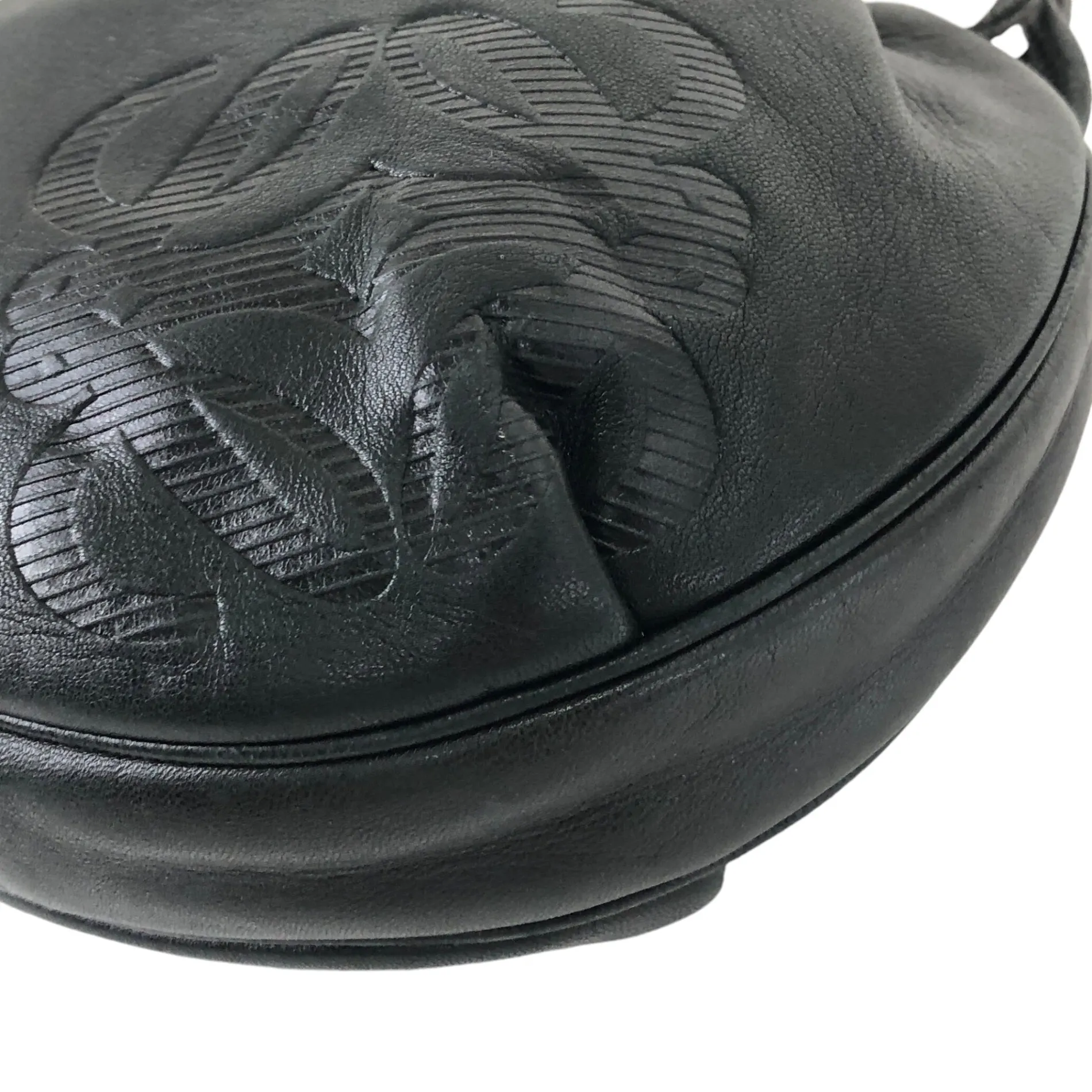 LOEWE Anagram Drawstring Shoulder bag Black Vintage s6ygj7