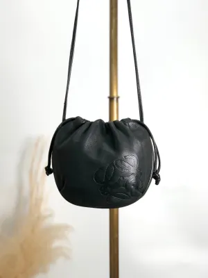 LOEWE Anagram Drawstring Shoulder bag Black Vintage s6ygj7