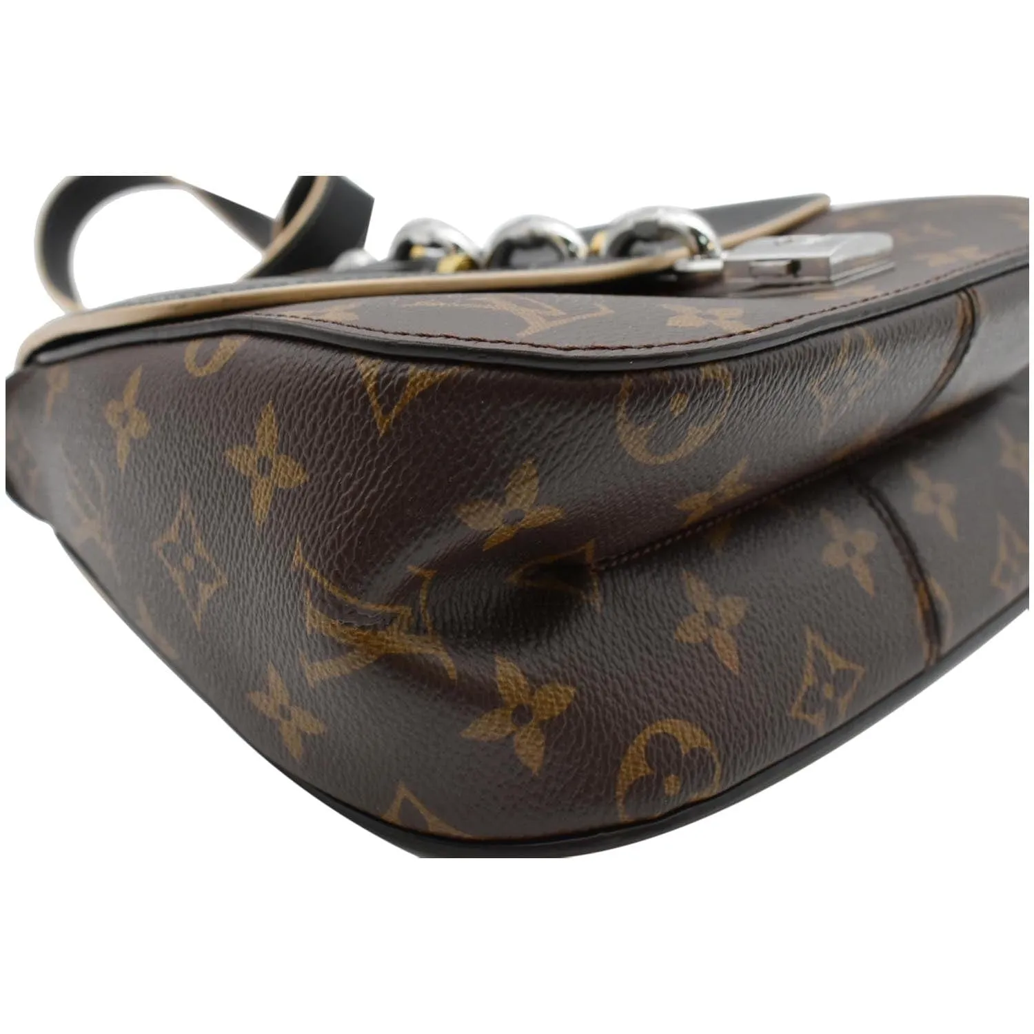 LOUIS VUITTON Chain It Monogram Canvas Shoulder Bag Black
