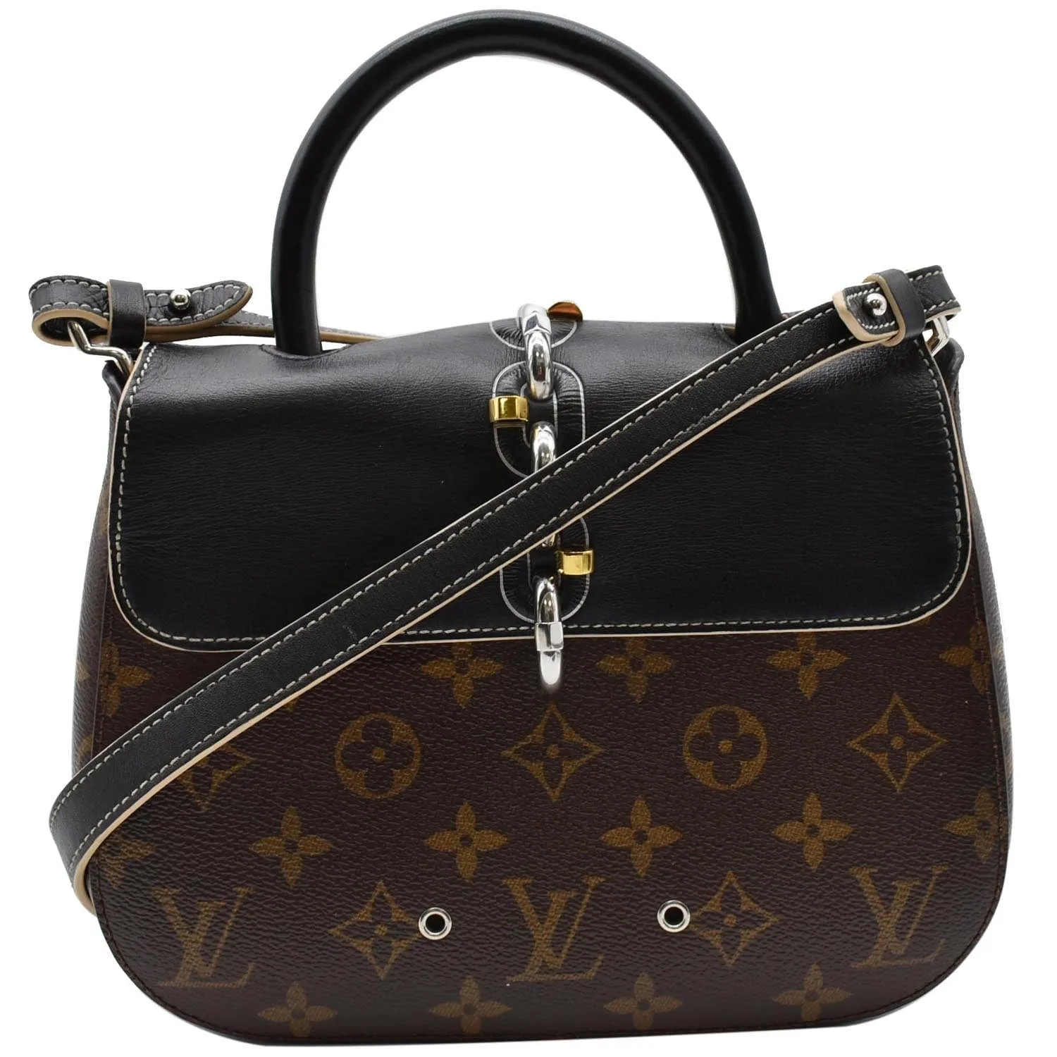 LOUIS VUITTON Chain It Monogram Canvas Shoulder Bag Black
