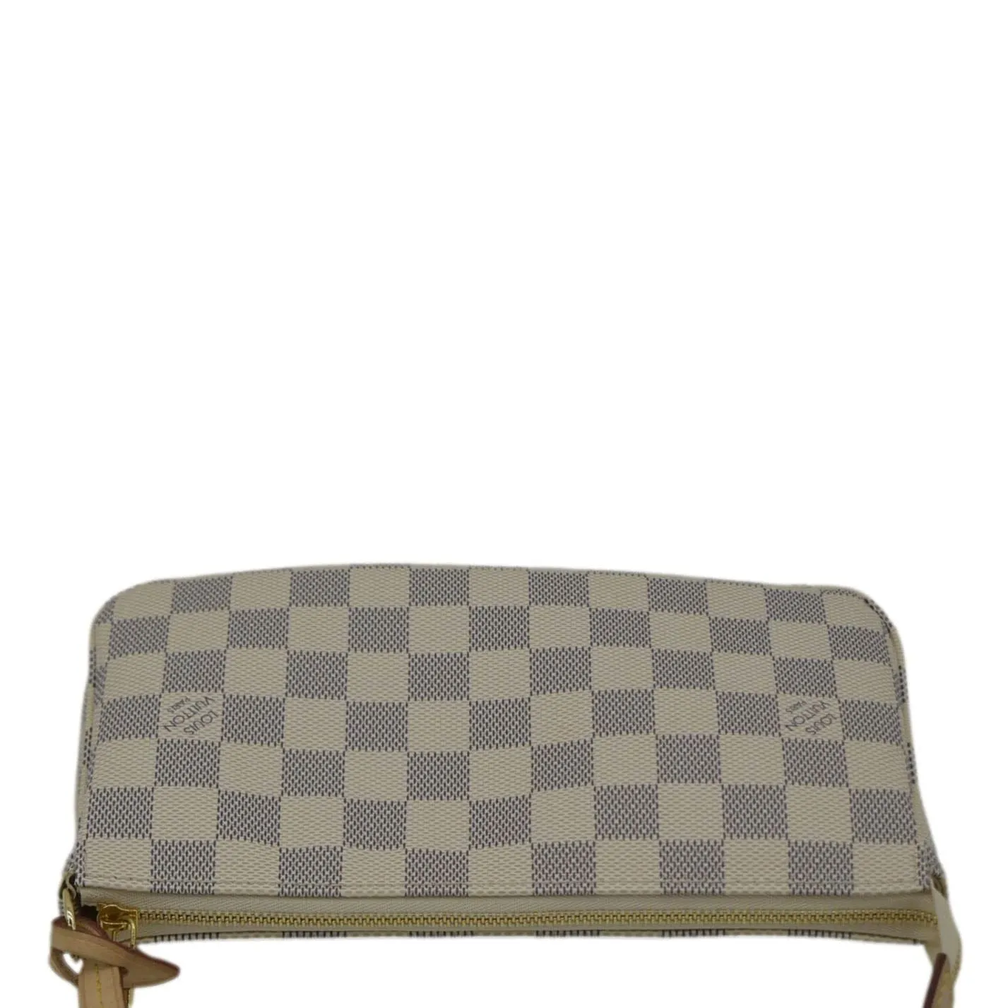 LOUIS VUITTON Damier Azur Pochette Accessories Pouch White