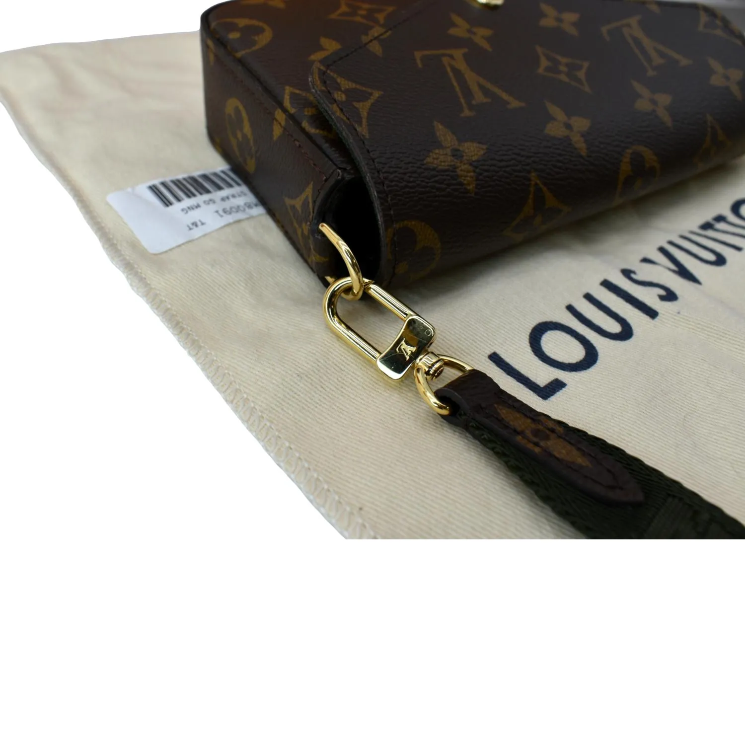 LOUIS VUITTON Felicie Strap & Go Pochette Monogram Canvas Shoulder Bag Brown