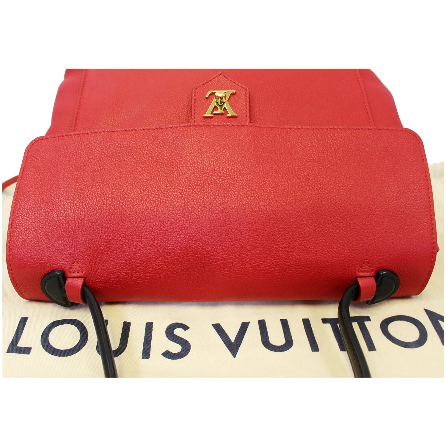 LOUIS VUITTON Lockme PM Calfskin Leather Shoulder Bag Rouge