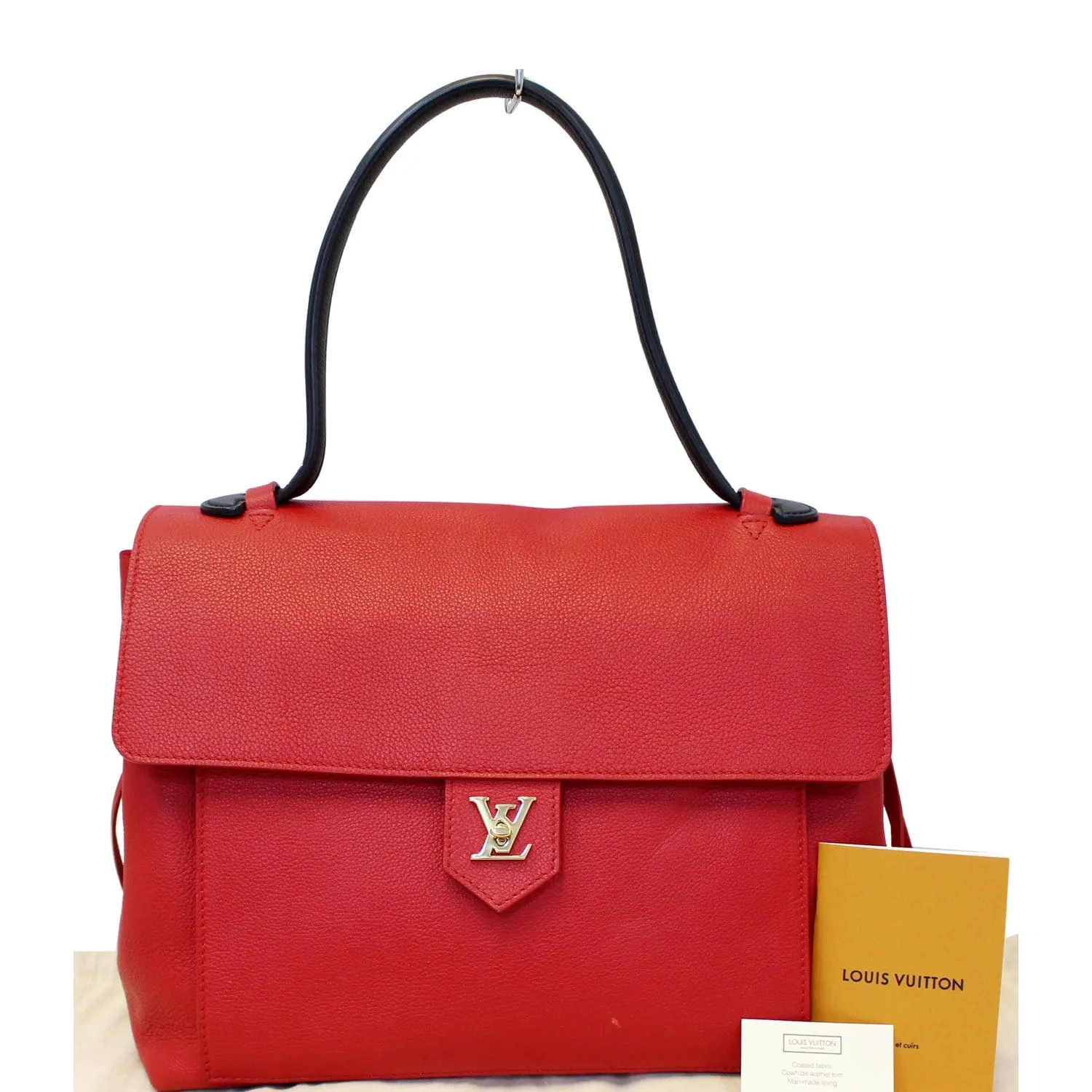 LOUIS VUITTON Lockme PM Calfskin Leather Shoulder Bag Rouge