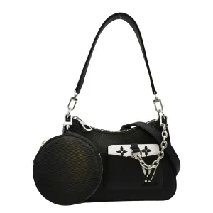 LOUIS VUITTON Marellini Epi Leather Shoulder Bag Black