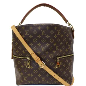 LOUIS VUITTON Melie Monogram Canvas Hobo Shoulder Bag Brown