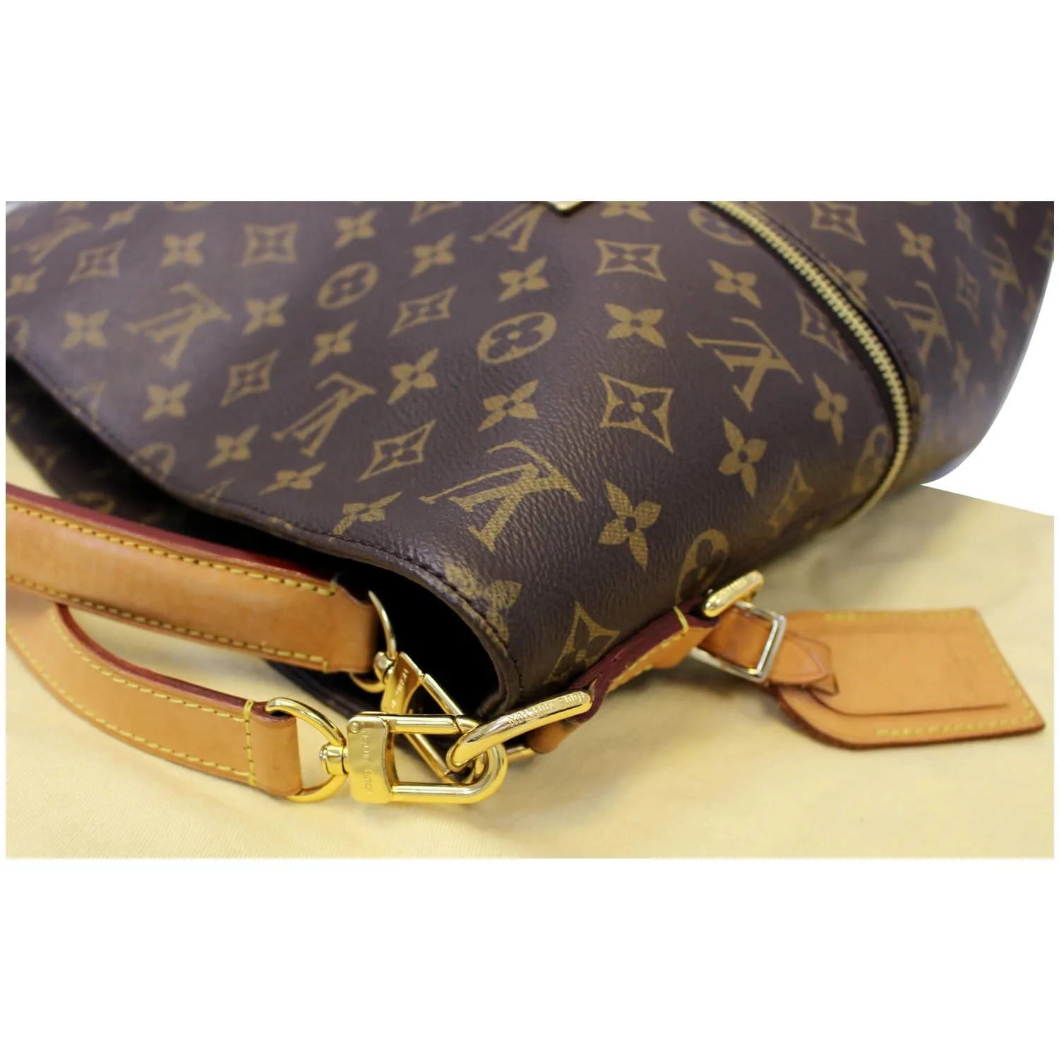 LOUIS VUITTON Melie Monogram Canvas Hobo Shoulder Bag Brown