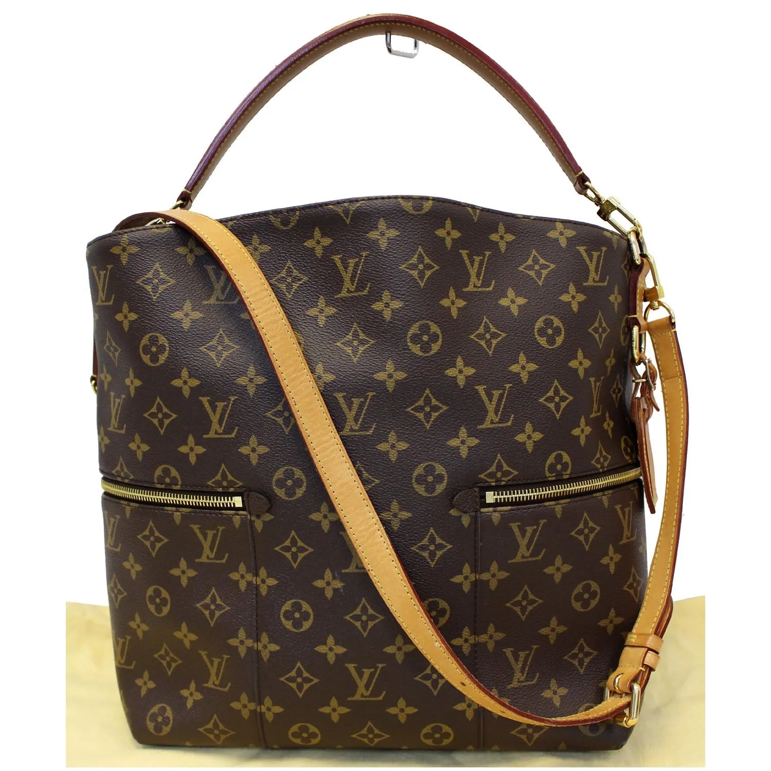 LOUIS VUITTON Melie Monogram Canvas Hobo Shoulder Bag Brown
