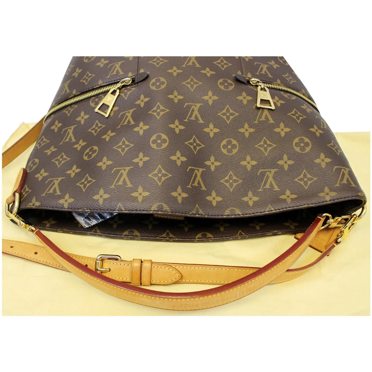LOUIS VUITTON Melie Monogram Canvas Hobo Shoulder Bag Brown