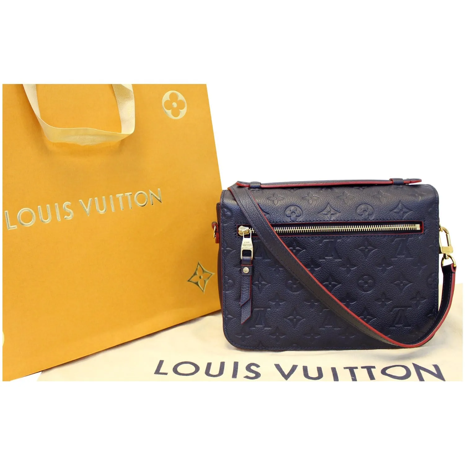 LOUIS VUITTON Metis Pochette Empreinte Leather Crossbody Bag Blue - 20% OFF