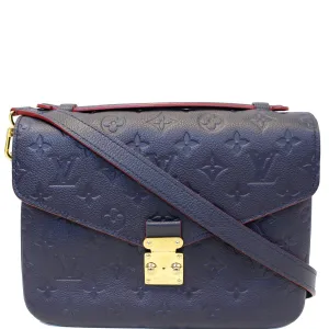 LOUIS VUITTON Metis Pochette Empreinte Leather Crossbody Bag Blue - 20% OFF