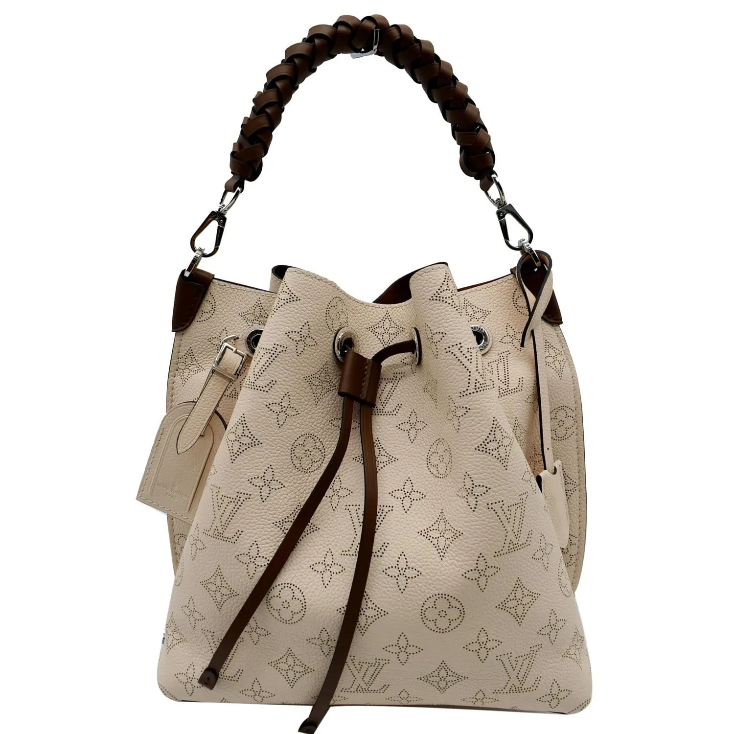LOUIS VUITTON Muria Mahina Perforated Leather Shoulder Bag Cream - 10% OFF