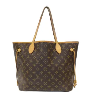 LOUIS VUITTON Neverfull MM Monogram Canvas Brown Tote Shoulder Bag