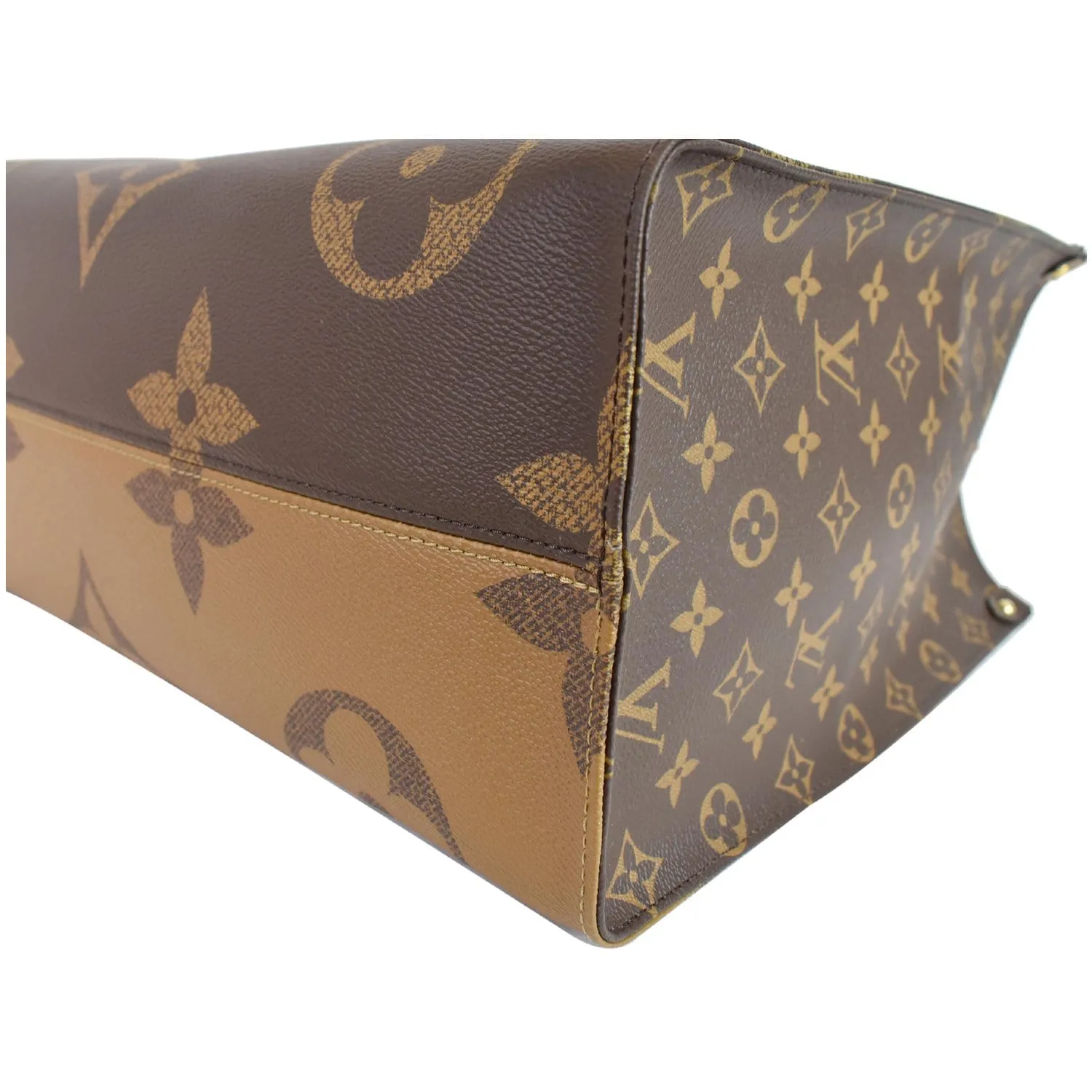 LOUIS VUITTON Onthego GM Reverse Monogram Giant Canvas Shoulder Bag Brown