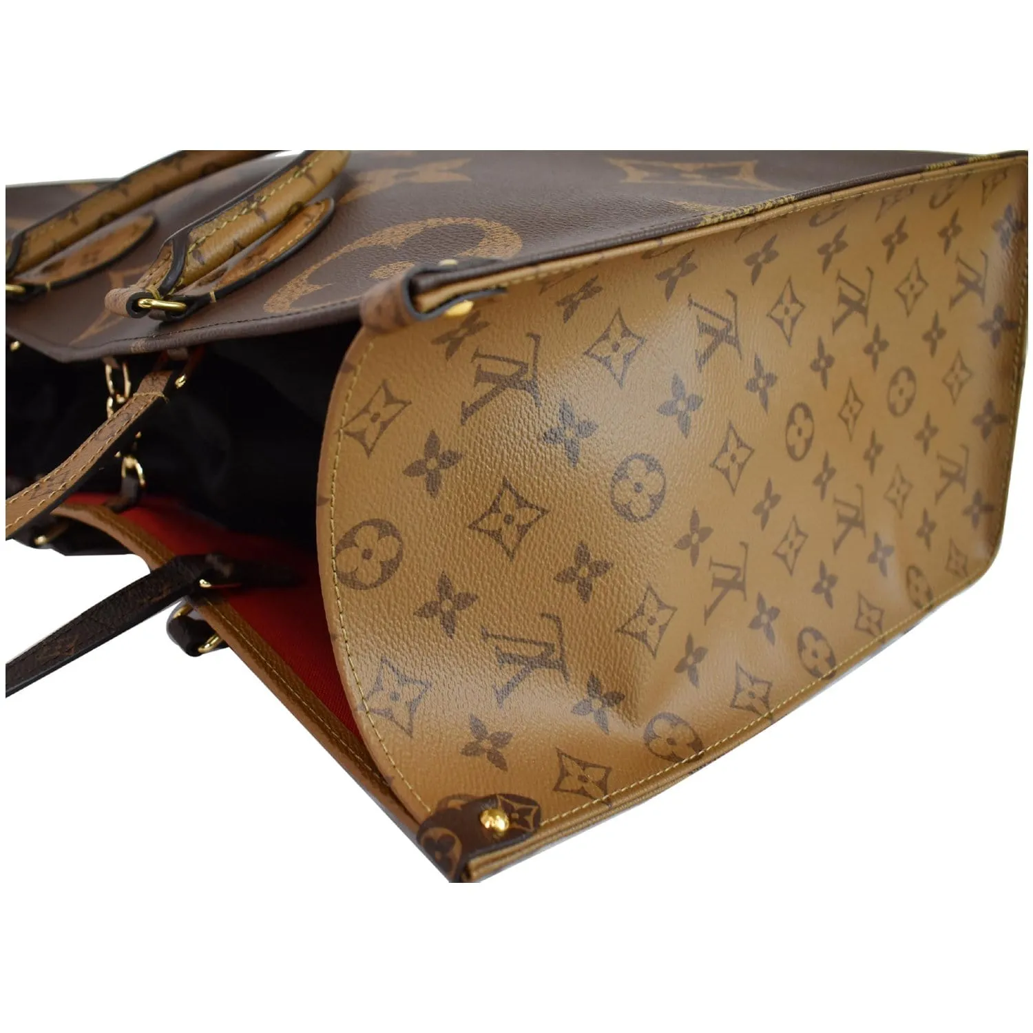 LOUIS VUITTON Onthego GM Reverse Monogram Giant Canvas Shoulder Bag Brown