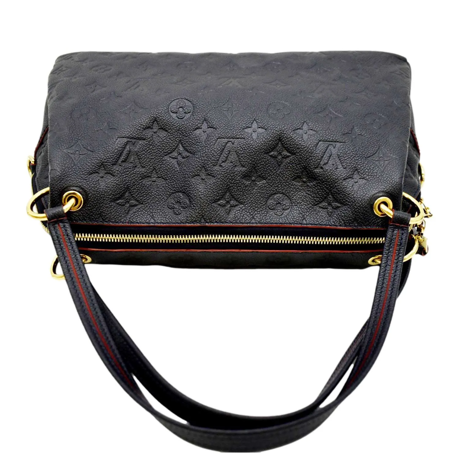 LOUIS VUITTON Ponthieu PM Empreinte Leather Shoulder Bag Navy Blue