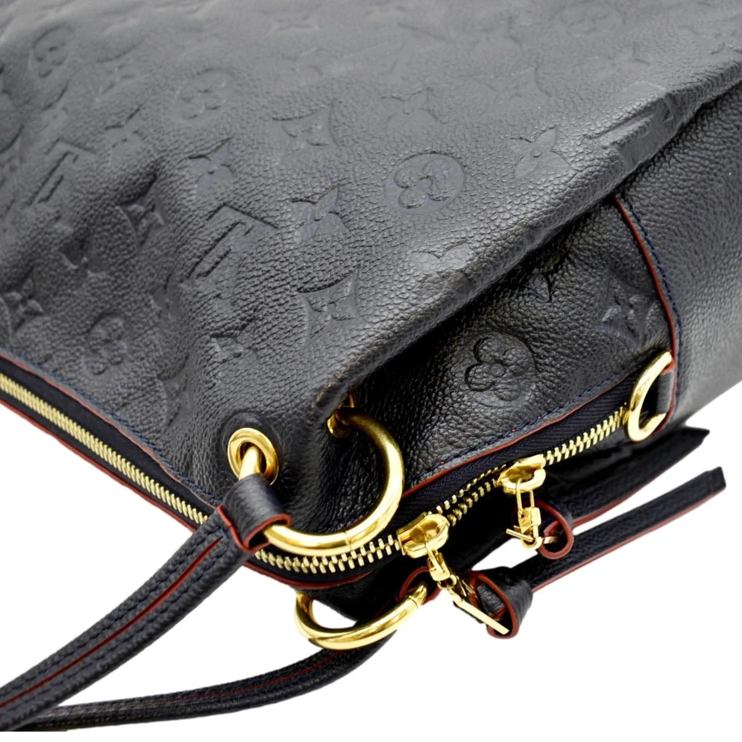 LOUIS VUITTON Ponthieu PM Empreinte Leather Shoulder Bag Navy Blue