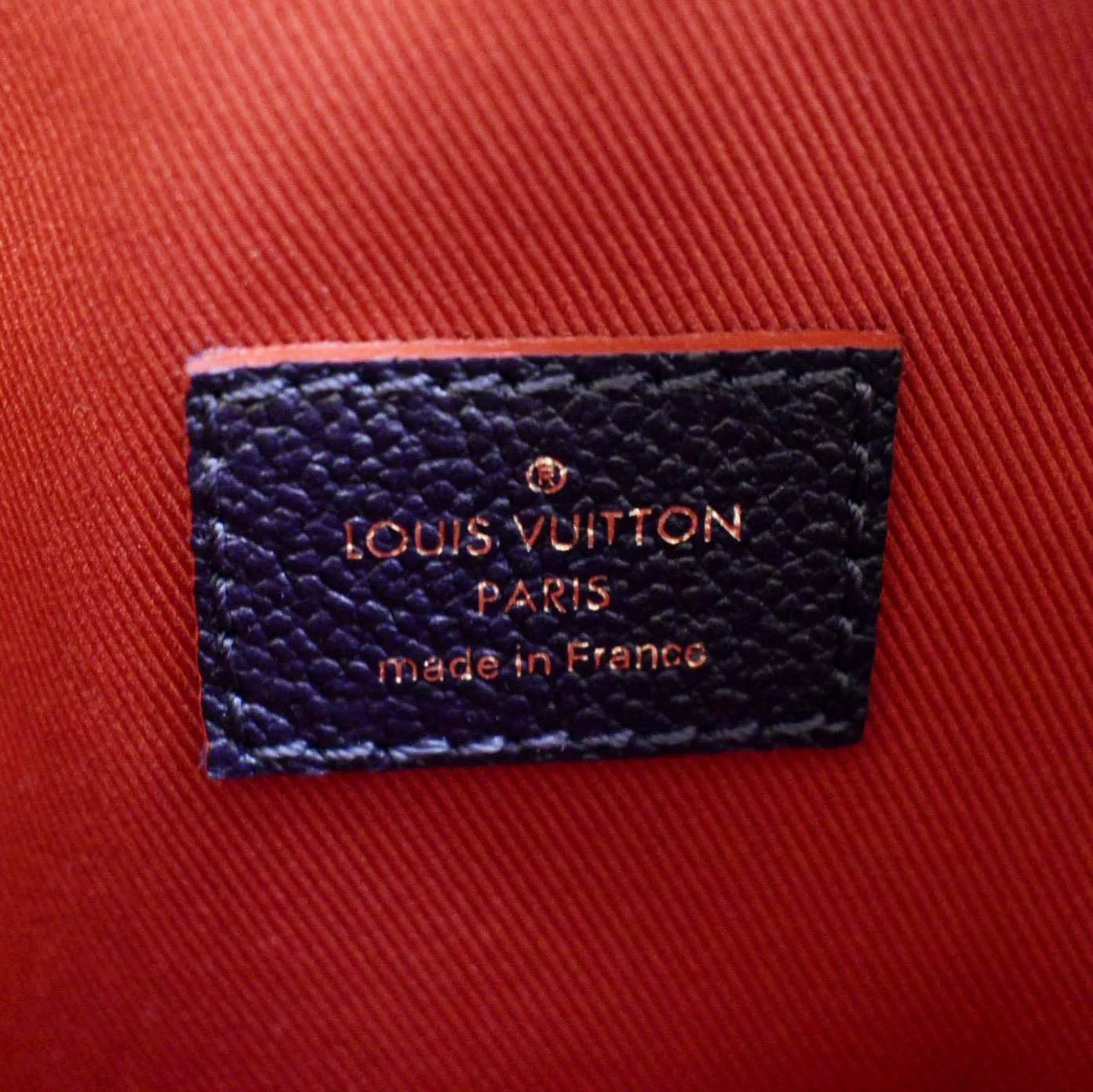 LOUIS VUITTON Ponthieu PM Empreinte Leather Shoulder Bag Navy Blue