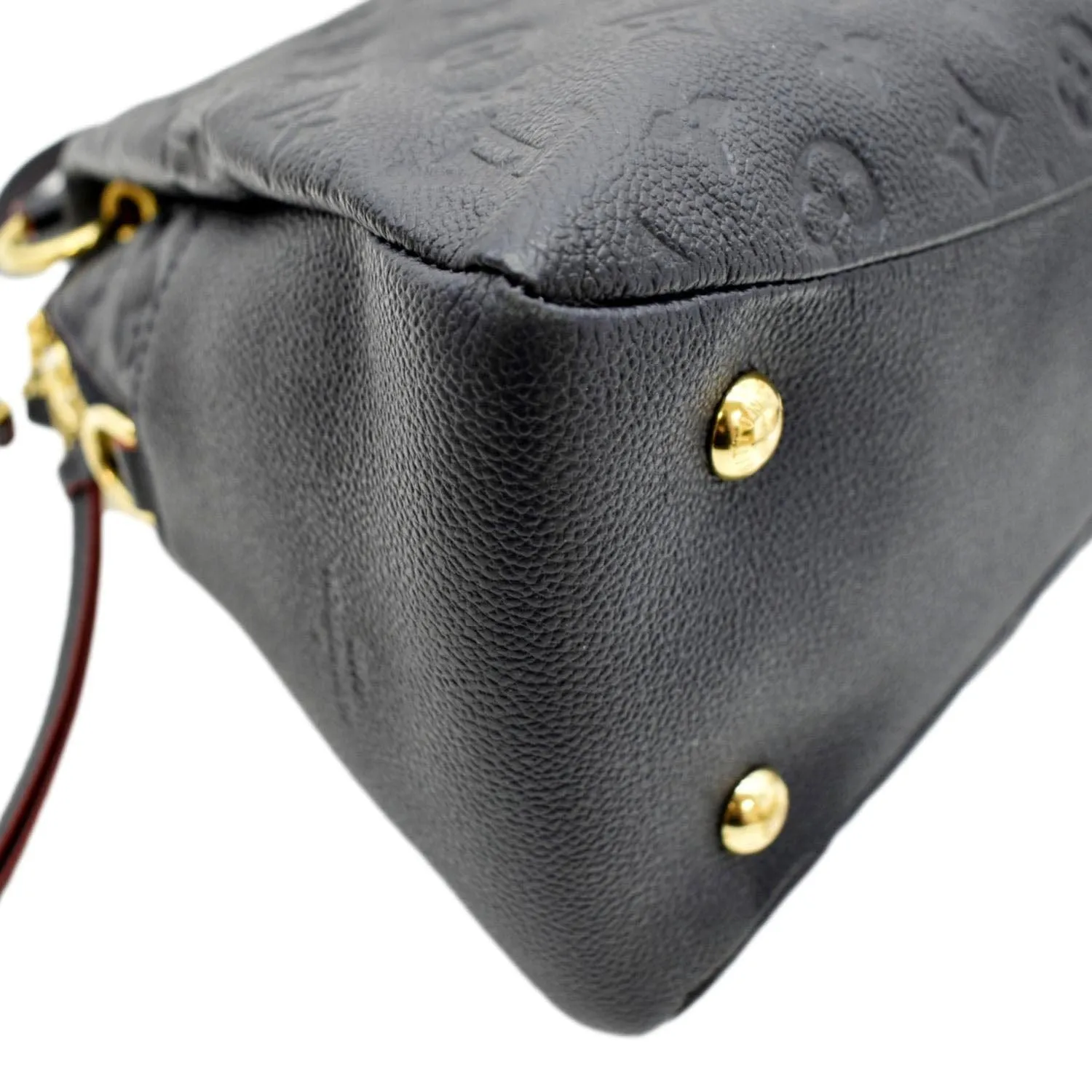 LOUIS VUITTON Ponthieu PM Empreinte Leather Shoulder Bag Navy Blue