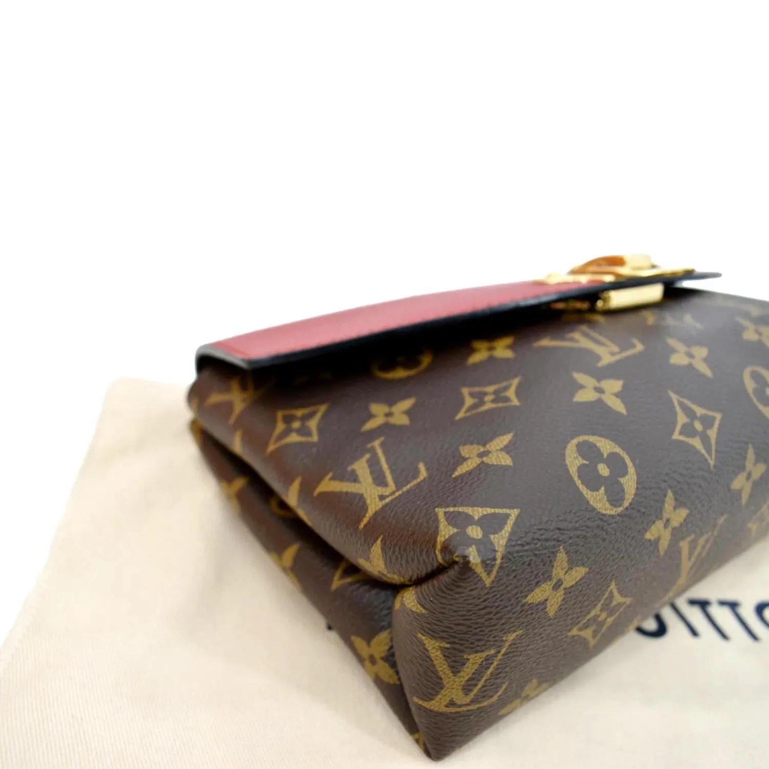 LOUIS VUITTON Saint Placide Monogram Canvas Crossbody Bag Cerise
