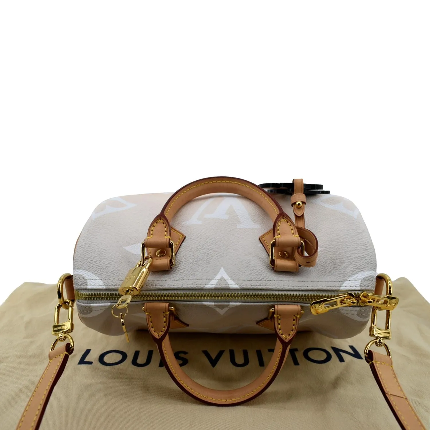 LOUIS VUITTON Speedy Bandouliere 25 By The Pool Giant Monogram Shoulder Bag Brume