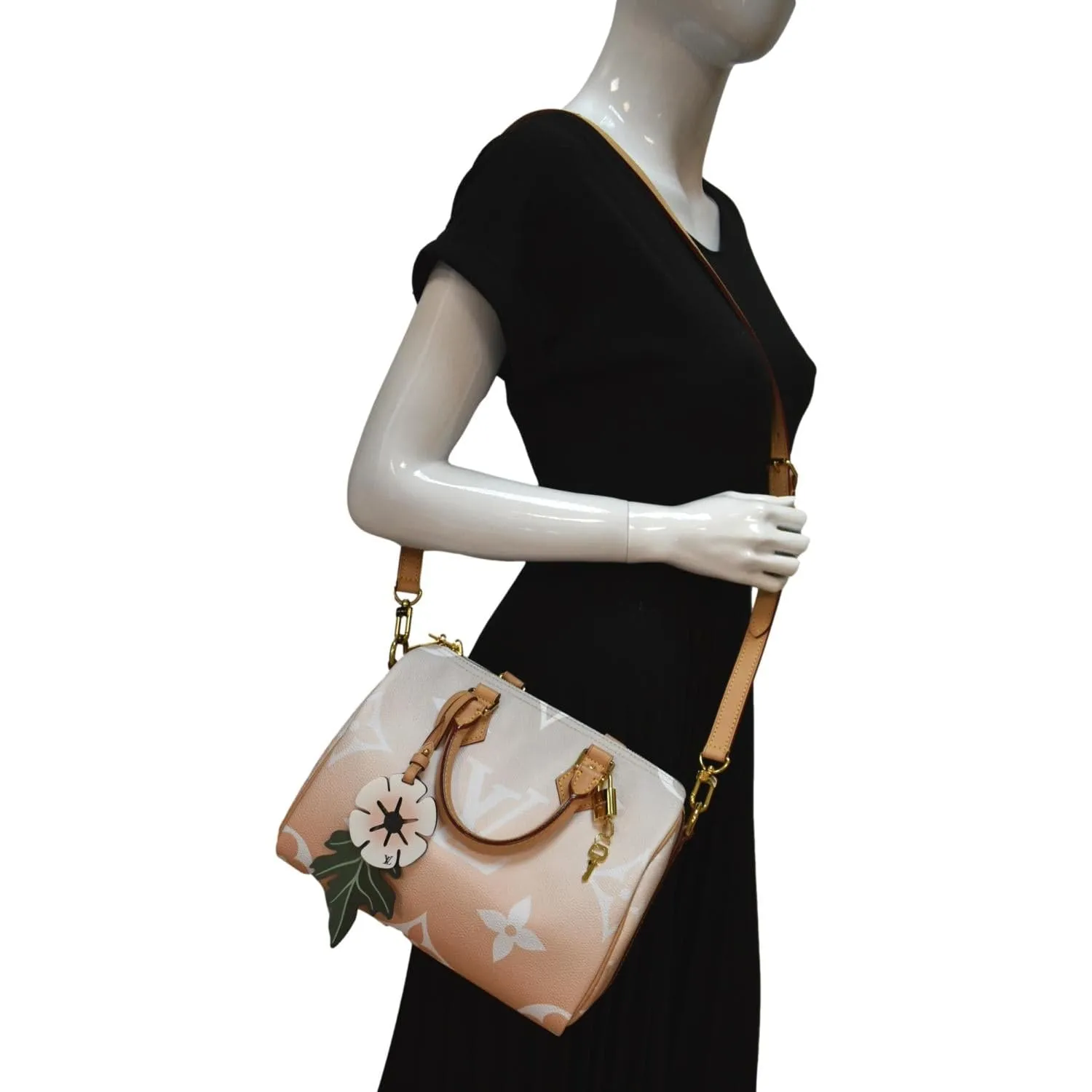 LOUIS VUITTON Speedy Bandouliere 25 By The Pool Giant Monogram Shoulder Bag Brume