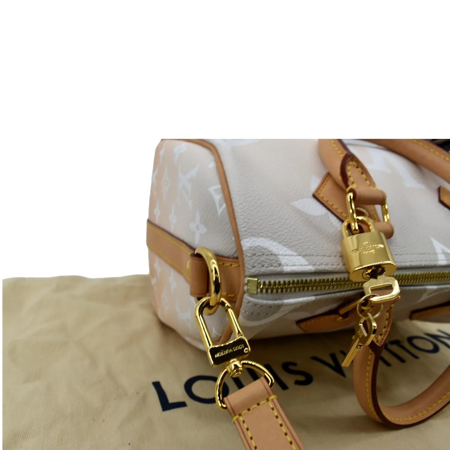 LOUIS VUITTON Speedy Bandouliere 25 By The Pool Giant Monogram Shoulder Bag Brume