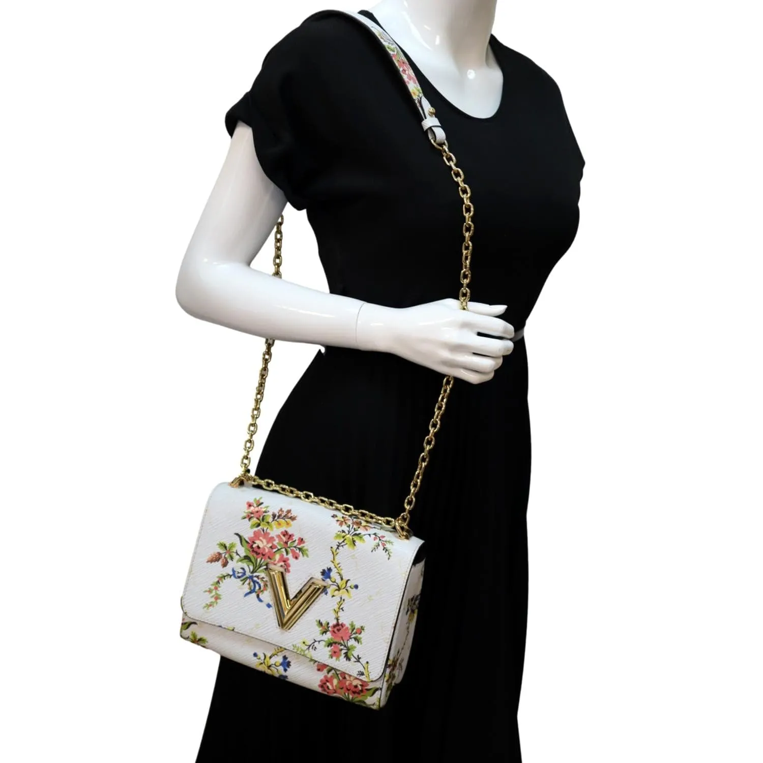 LOUIS VUITTON Twist Floral Print Epi Leather Crossbody Bag Multicolor