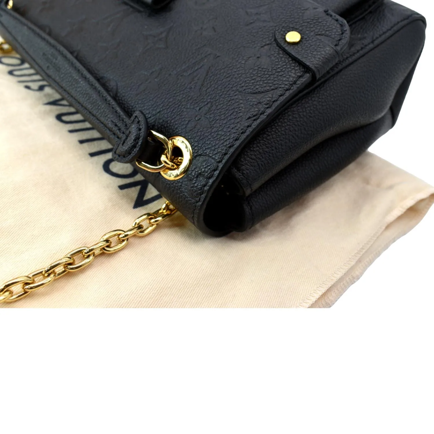 LOUIS VUITTON Vavin PM Monogram Empreinte Leather Shoulder Bag Black