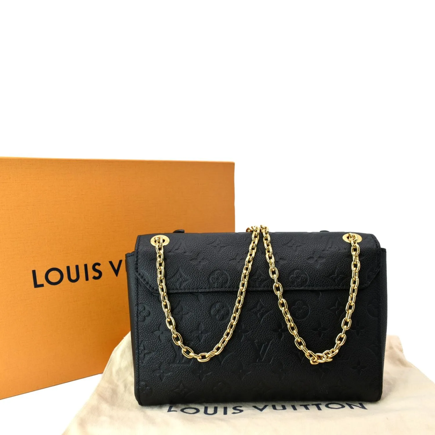 LOUIS VUITTON Vavin PM Monogram Empreinte Leather Shoulder Bag Black