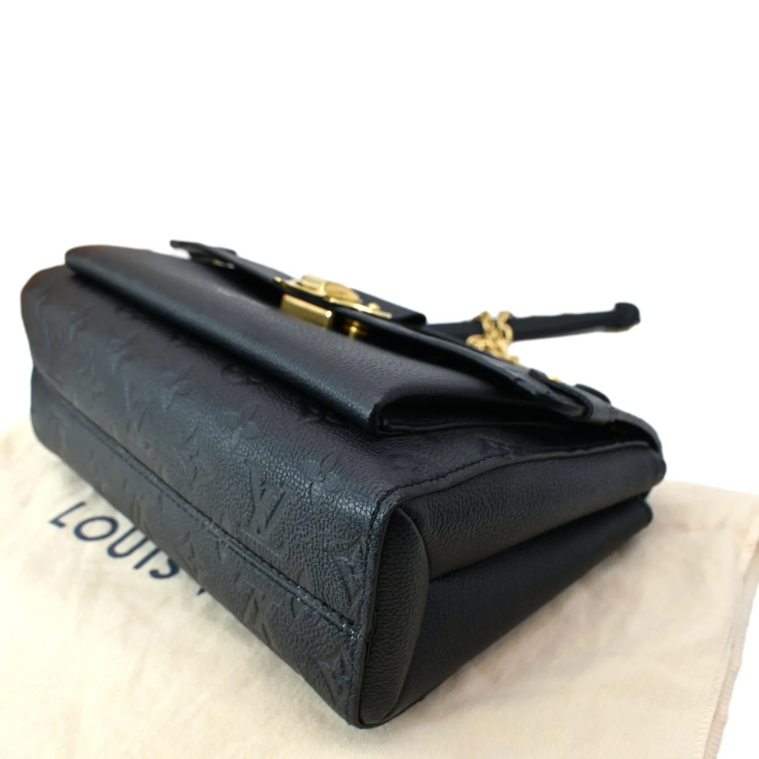 LOUIS VUITTON Vavin PM Monogram Empreinte Leather Shoulder Bag Black