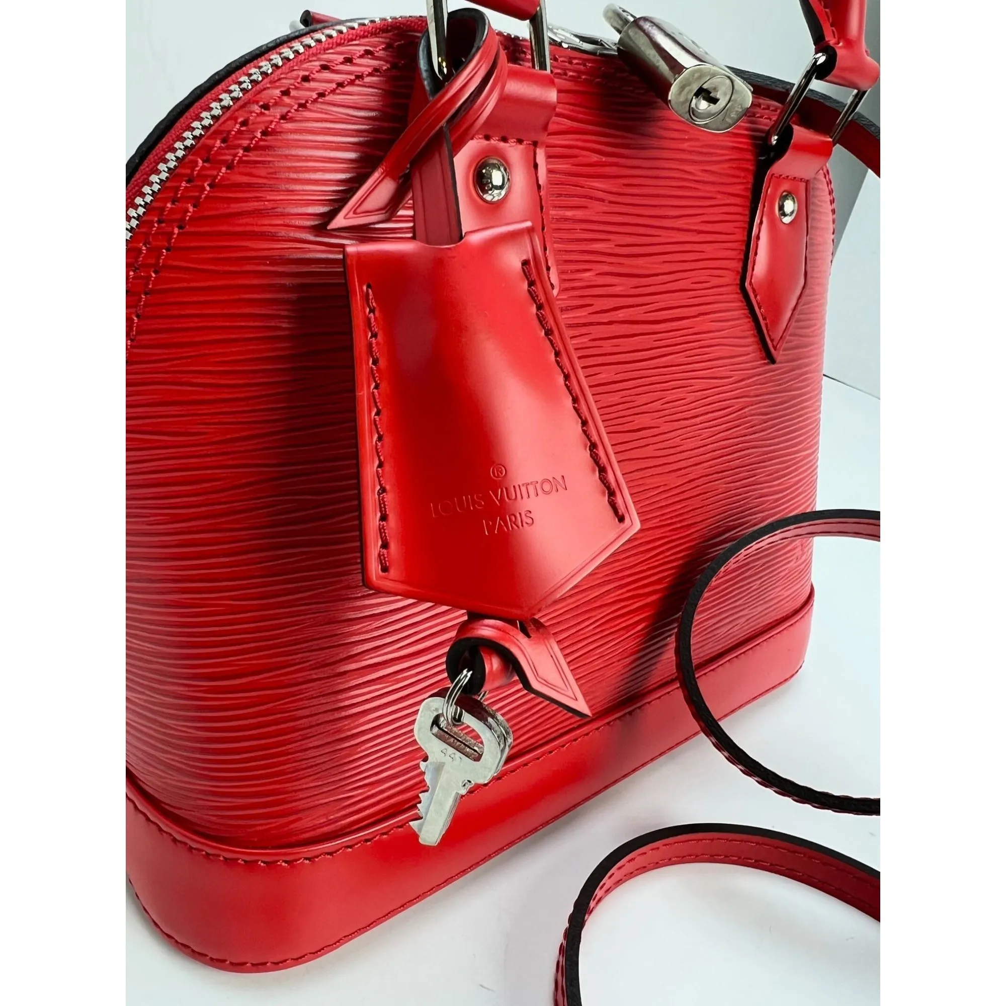 LOUIS VUITTON Alma BB Epi Coquelicot Shoulder Bag