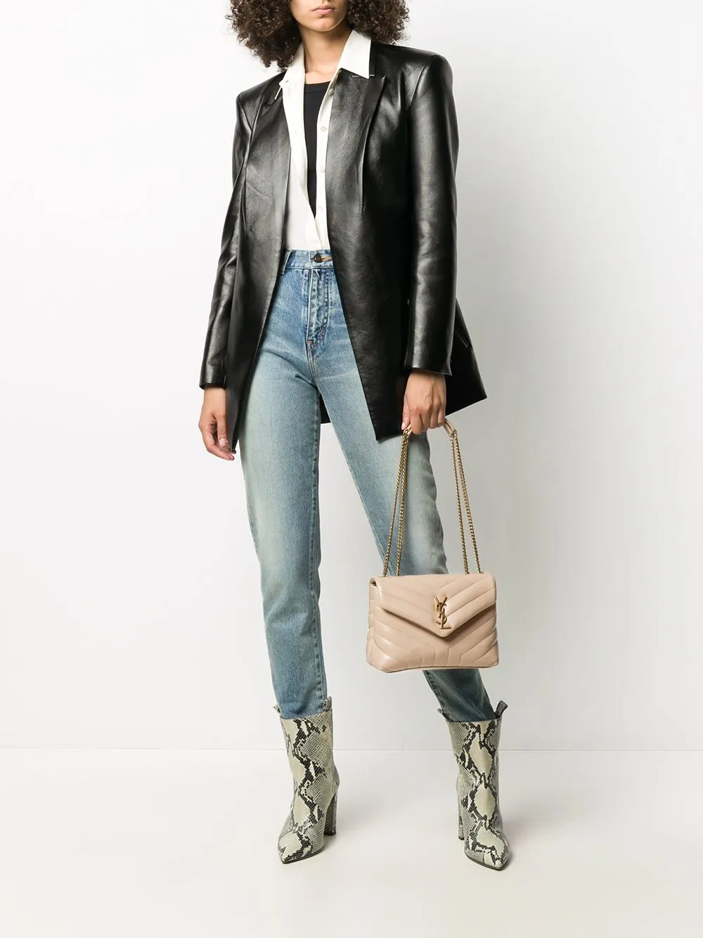 Loulou Beige Small Shoulder Bag