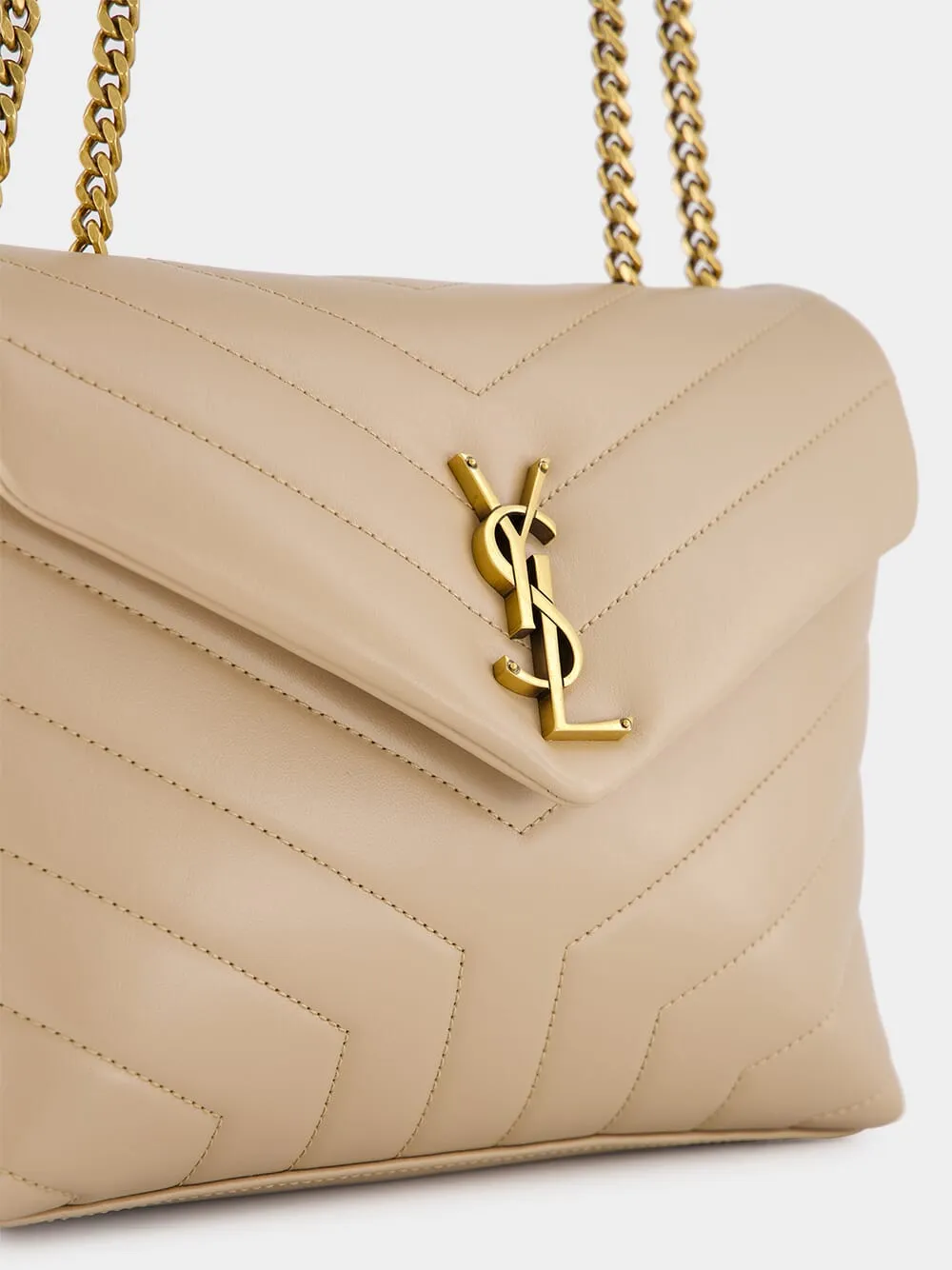 Loulou Beige Small Shoulder Bag
