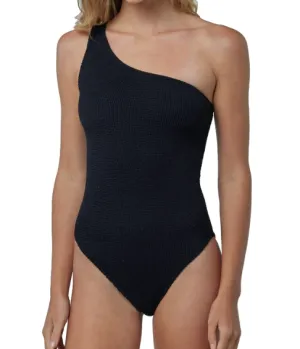 LOVE & BIKINIS Amalfi Coast One Shoulder One Piece - Black