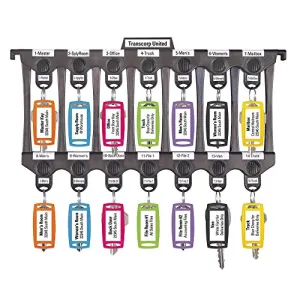 Lucky Line File-A-Key Letter Size - Holds 14 Units, Black w/Assorted Colored Tags, 1 Pack (60800)